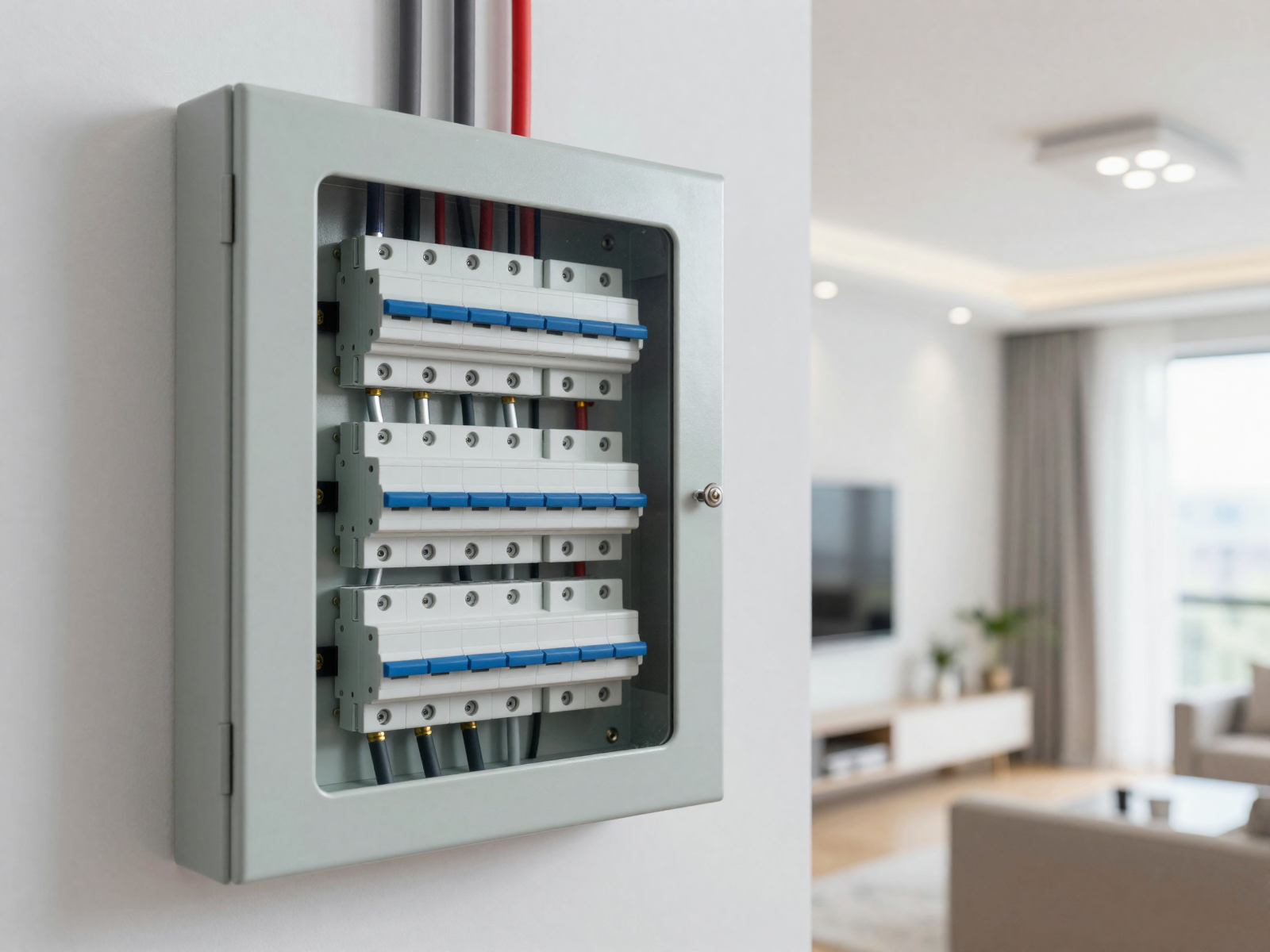 Professionally installed electrical system in modern home